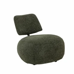 Made in Meubles Fauteuil en tissu bouclette avec dossier vert Teresia