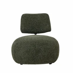 Made in Meubles Fauteuil en tissu bouclette avec dossier vert Teresia