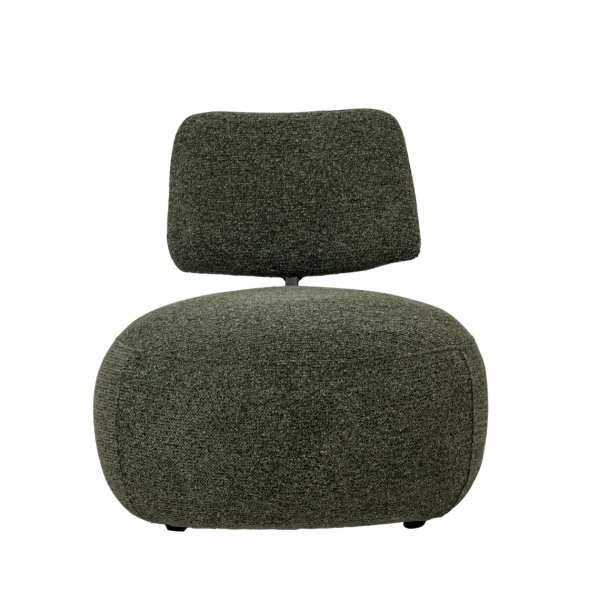 Made in Meubles Fauteuil en tissu bouclette avec dossier vert Teresia