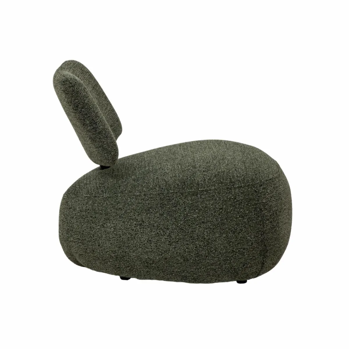 Made in Meubles Fauteuil en tissu bouclette avec dossier vert Teresia