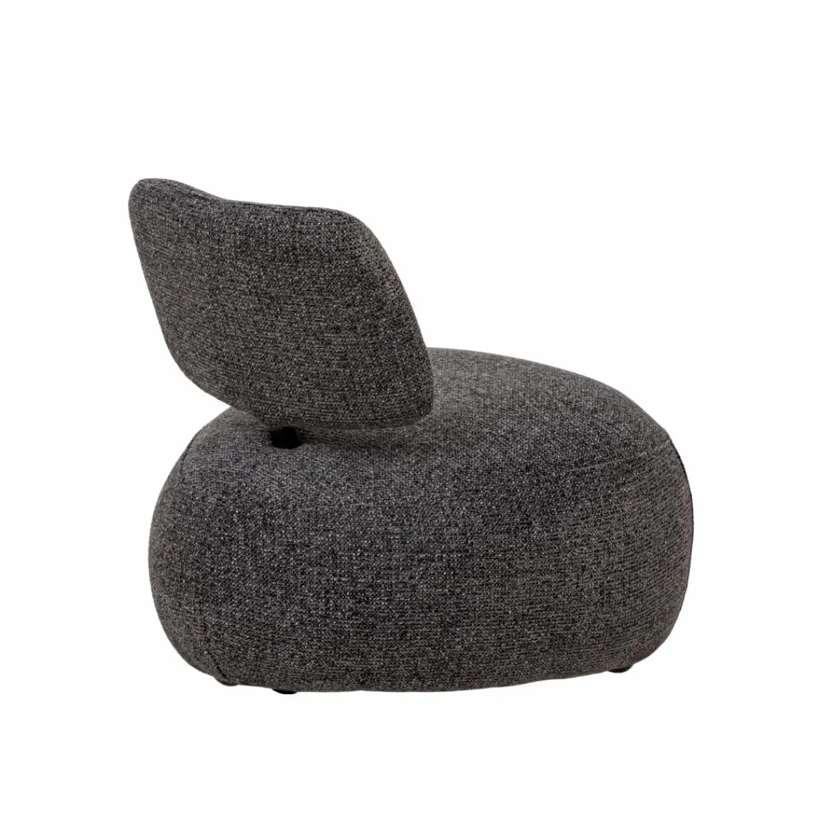 Made in Meubles Fauteuil en tissu bouclette avec dossier gris foncé Teresia
