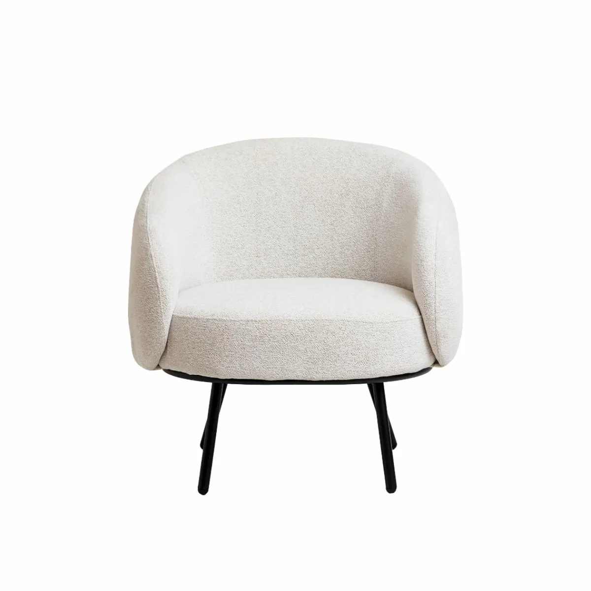Made in Meubles Fauteuil en tissu bouclette confort Orenzo