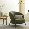 Made in Meubles Fauteuil en tissu bouclette Aaron