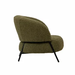 Made in Meubles Fauteuil en tissu bouclette Aaron