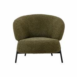Made in Meubles Fauteuil en tissu bouclette Aaron