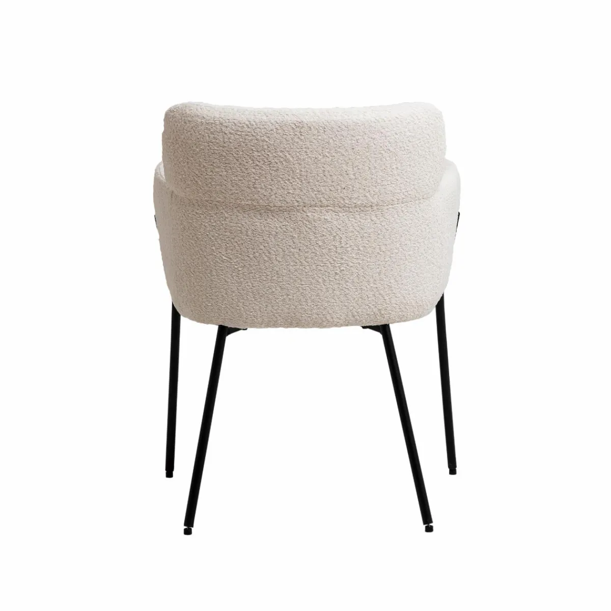 Made in Meubles Fauteuil en tissu bouclette blanc Valentin (lot de 2)