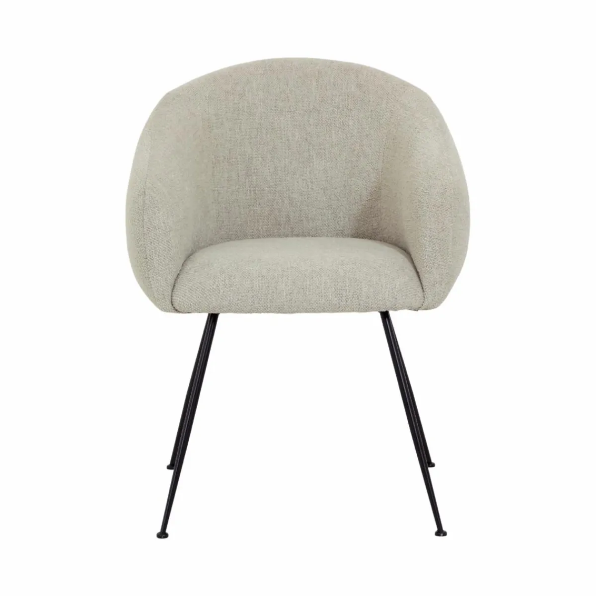 Made in Meubles Fauteuil en tissu écru et pieds en métal Sandy