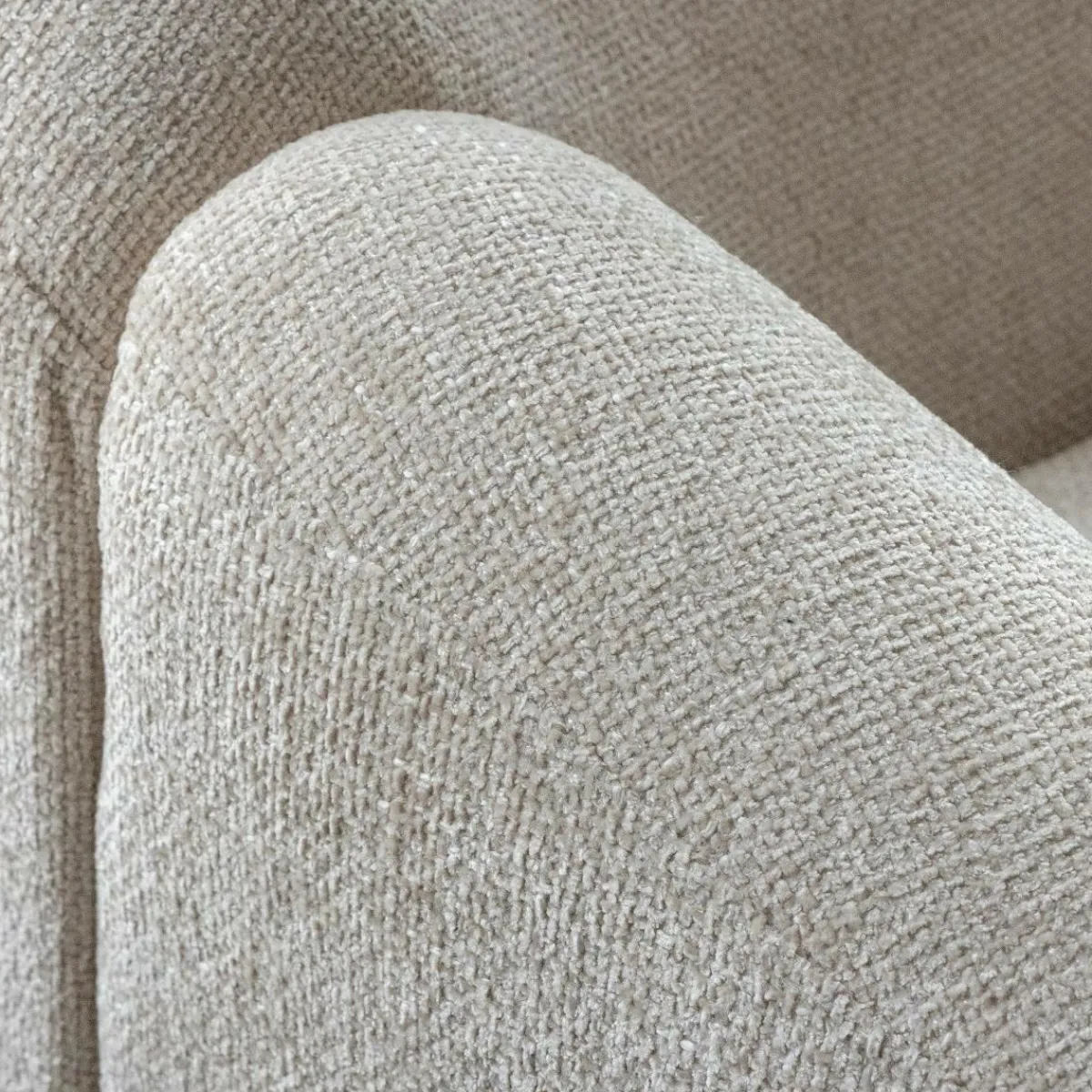 Made in Meubles Fauteuil en tissu écru Théa
