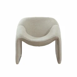 Made in Meubles Fauteuil en tissu écru Théa