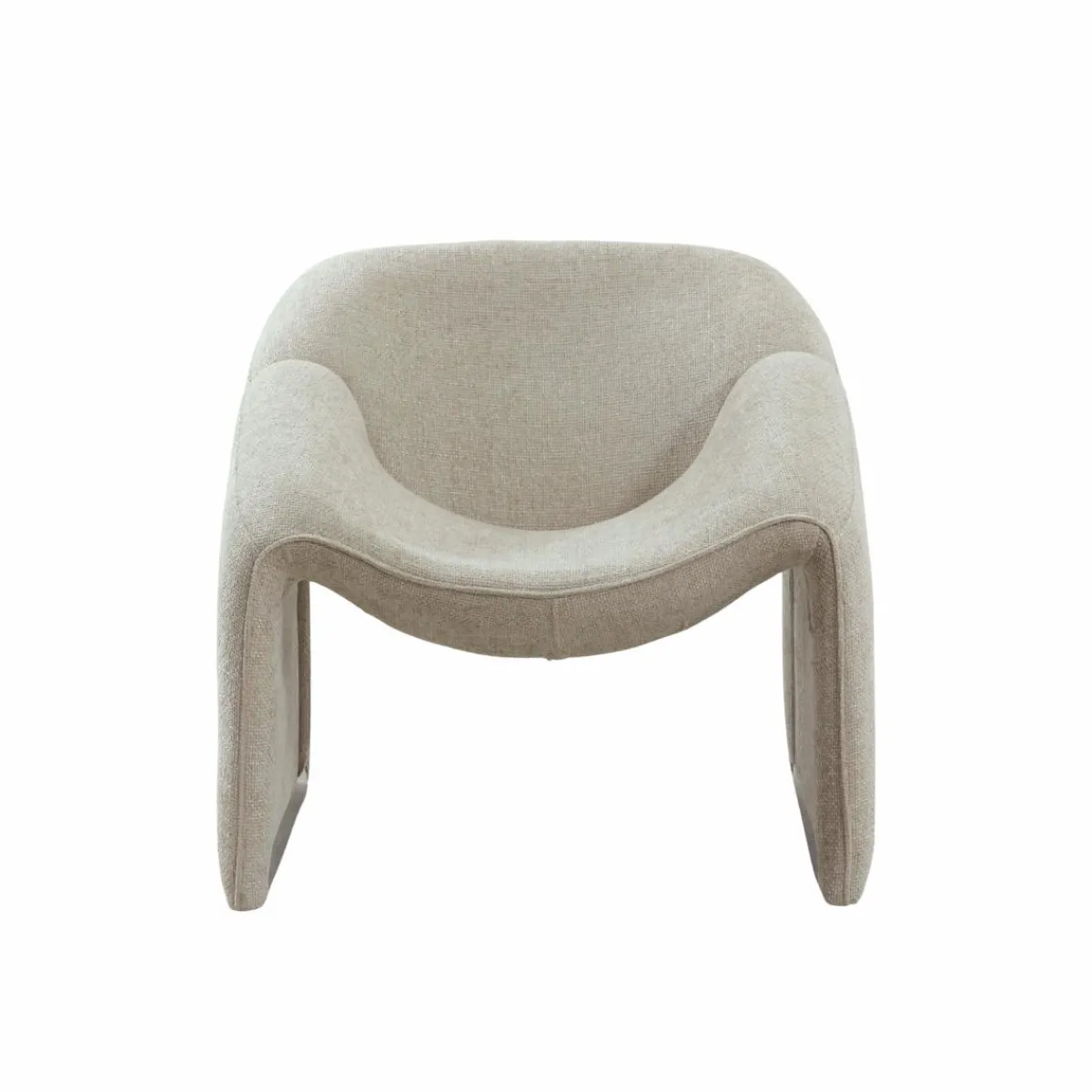 Made in Meubles Fauteuil en tissu écru Théa