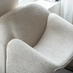 Made in Meubles Fauteuil en tissu écru Théa
