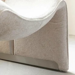 Made in Meubles Fauteuil en tissu écru Théa
