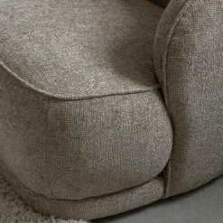 Made in Meubles Fauteuil en tissu taupe Travis