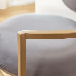 Made in Meubles Fauteuil en velours et métal doré Albin