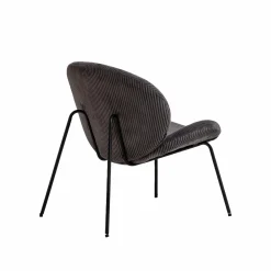 Made in Meubles Fauteuil en velours gris Dorian