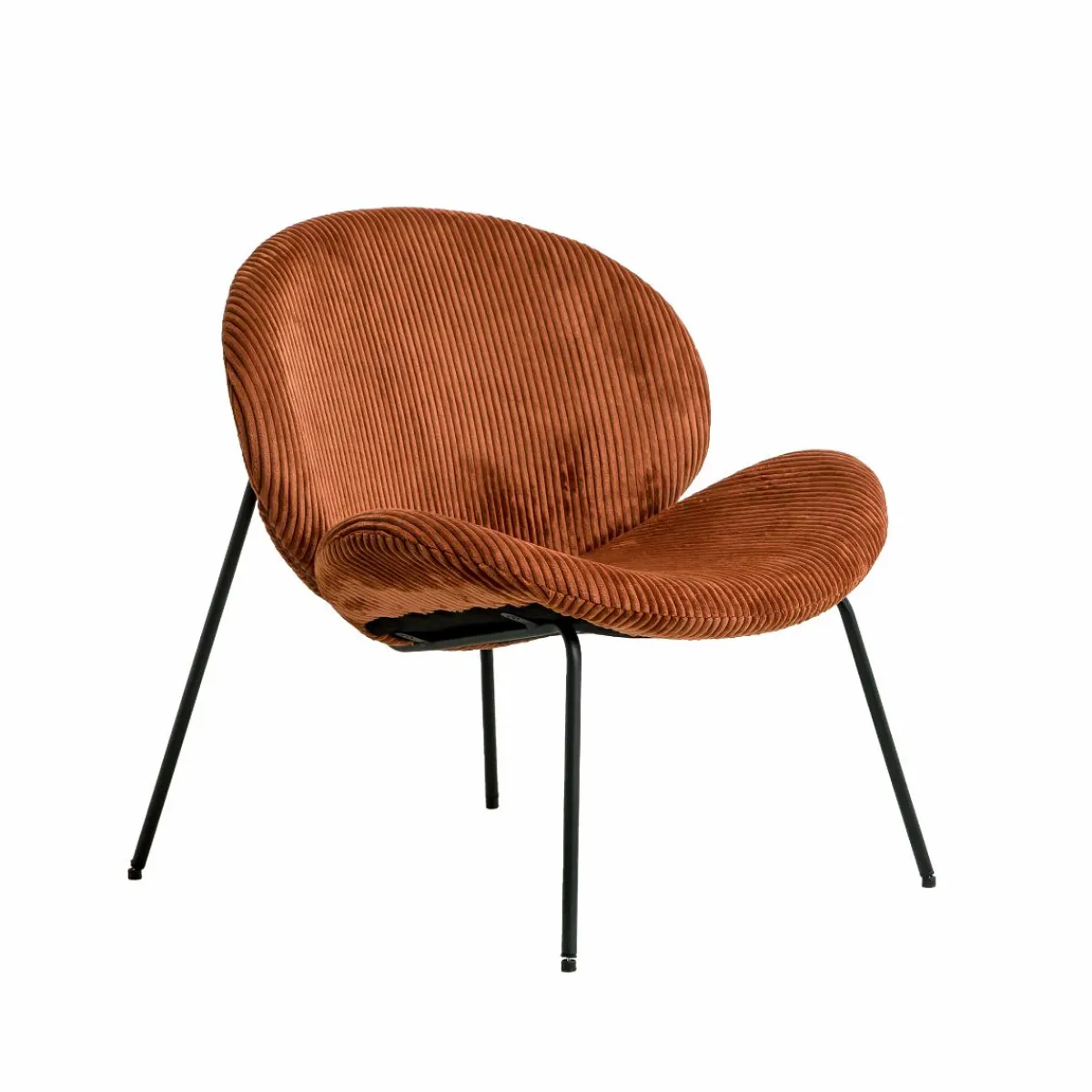 Made in Meubles Fauteuil en velours terracotta Dorian