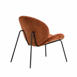 Made in Meubles Fauteuil en velours terracotta Dorian