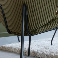 Made in Meubles Fauteuil en velours vert Dorian