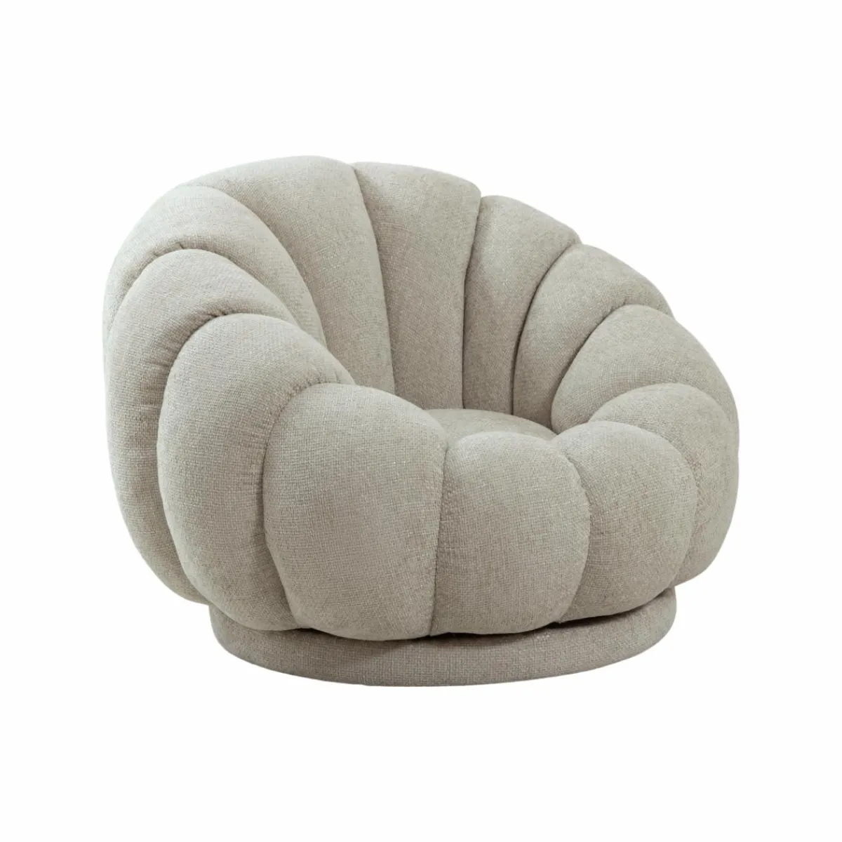 Made in Meubles Fauteuil nuage en tissu écru Héléna