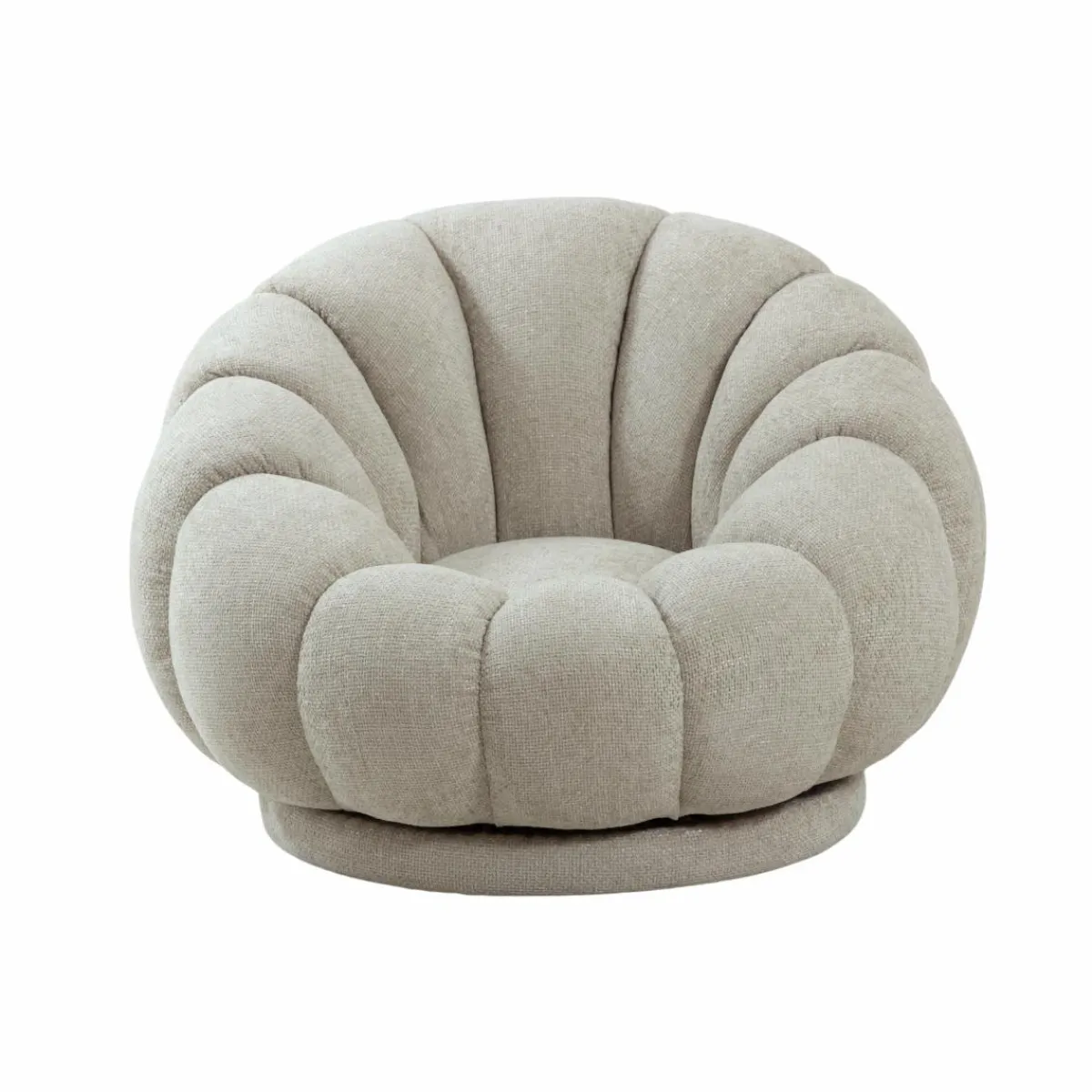 Made in Meubles Fauteuil nuage en tissu écru Héléna