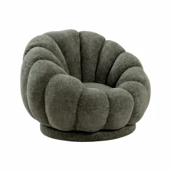 Made in Meubles Fauteuil nuage en tissu vert gris Héléna