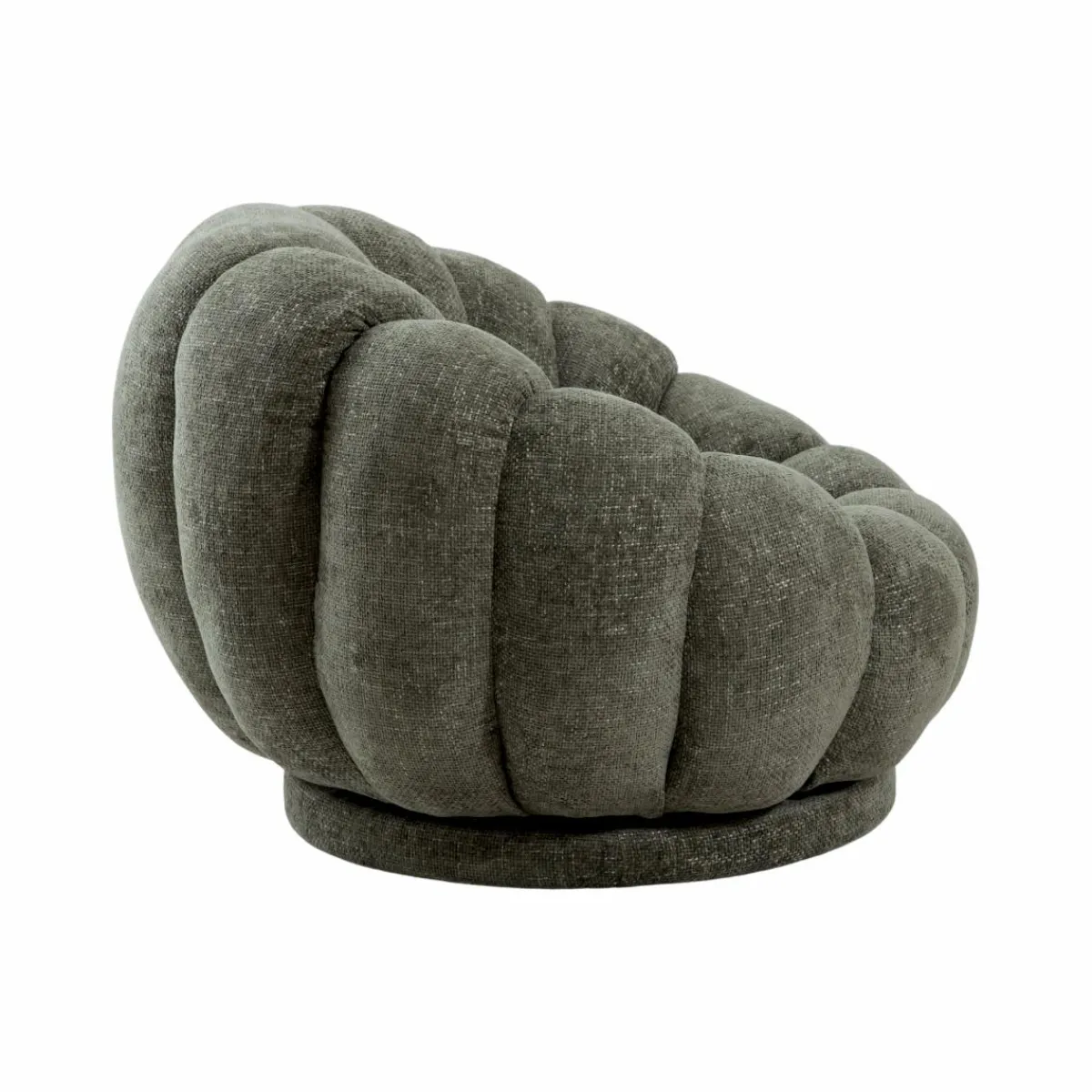 Made in Meubles Fauteuil nuage en tissu vert gris Héléna