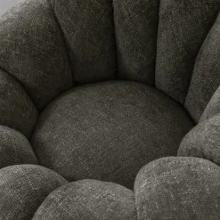 Made in Meubles Fauteuil nuage en tissu vert gris Héléna