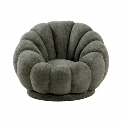 Made in Meubles Fauteuil nuage en tissu vert gris Héléna