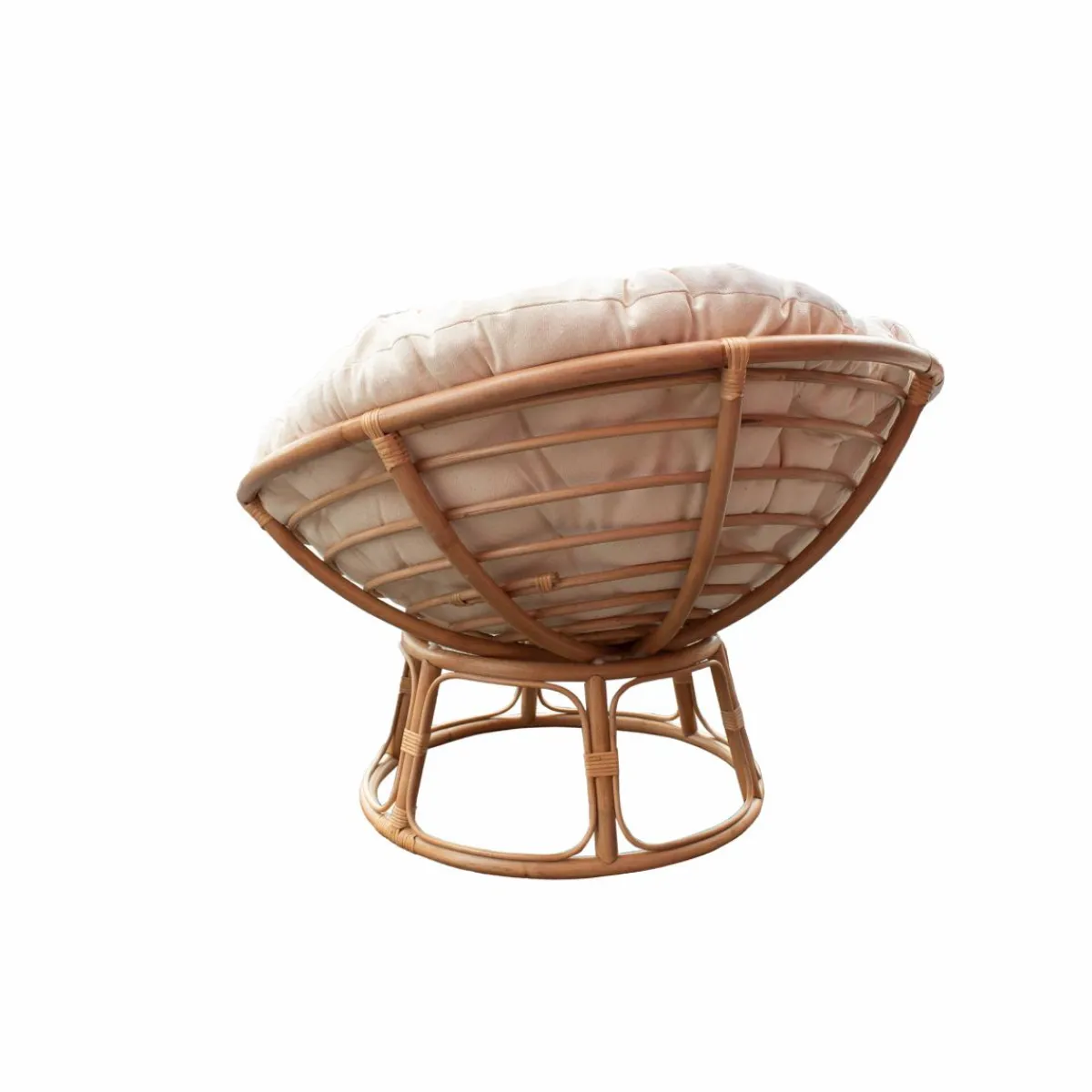 Made in Meubles Fauteuil papasan en rotin avec coussin Rattan