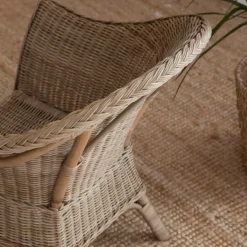 Made in Meubles Fauteuil pour enfant en rotin Amael