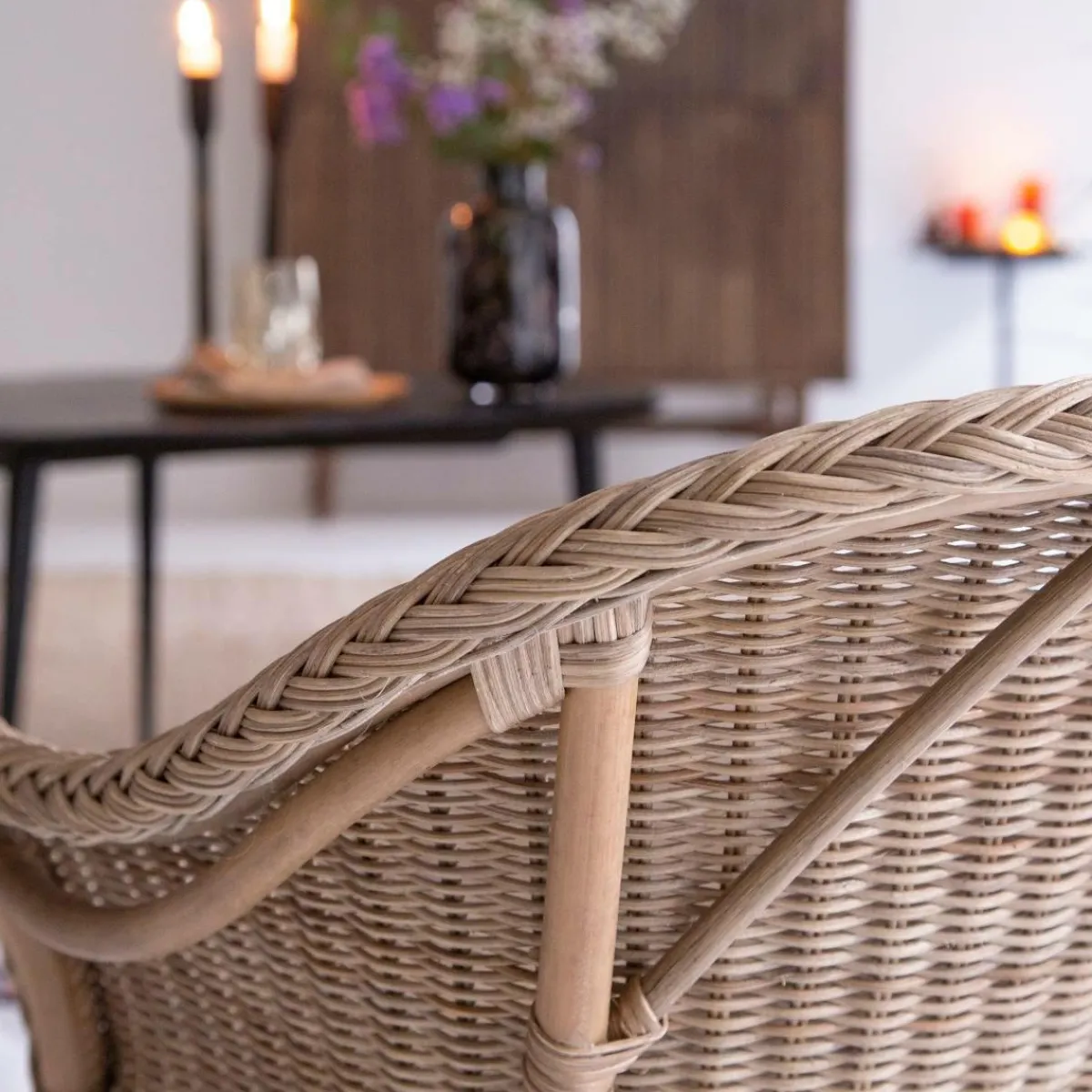 Made in Meubles Fauteuil pour enfant en rotin Amael