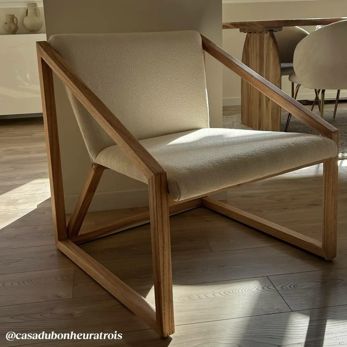 Made in Meubles Fauteuil symétrique en bois de mindy Suzie