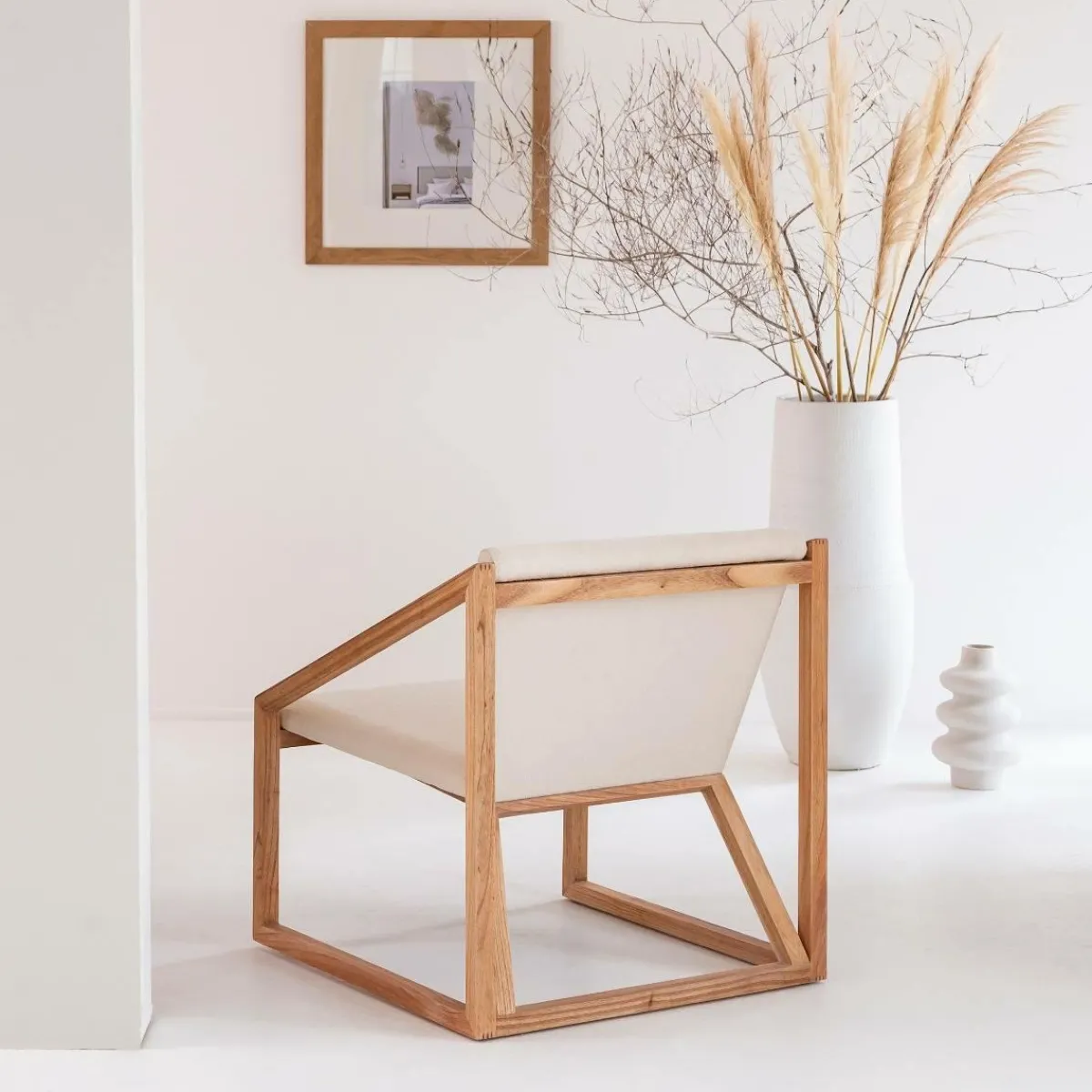 Made in Meubles Fauteuil symétrique en bois de mindy Suzie