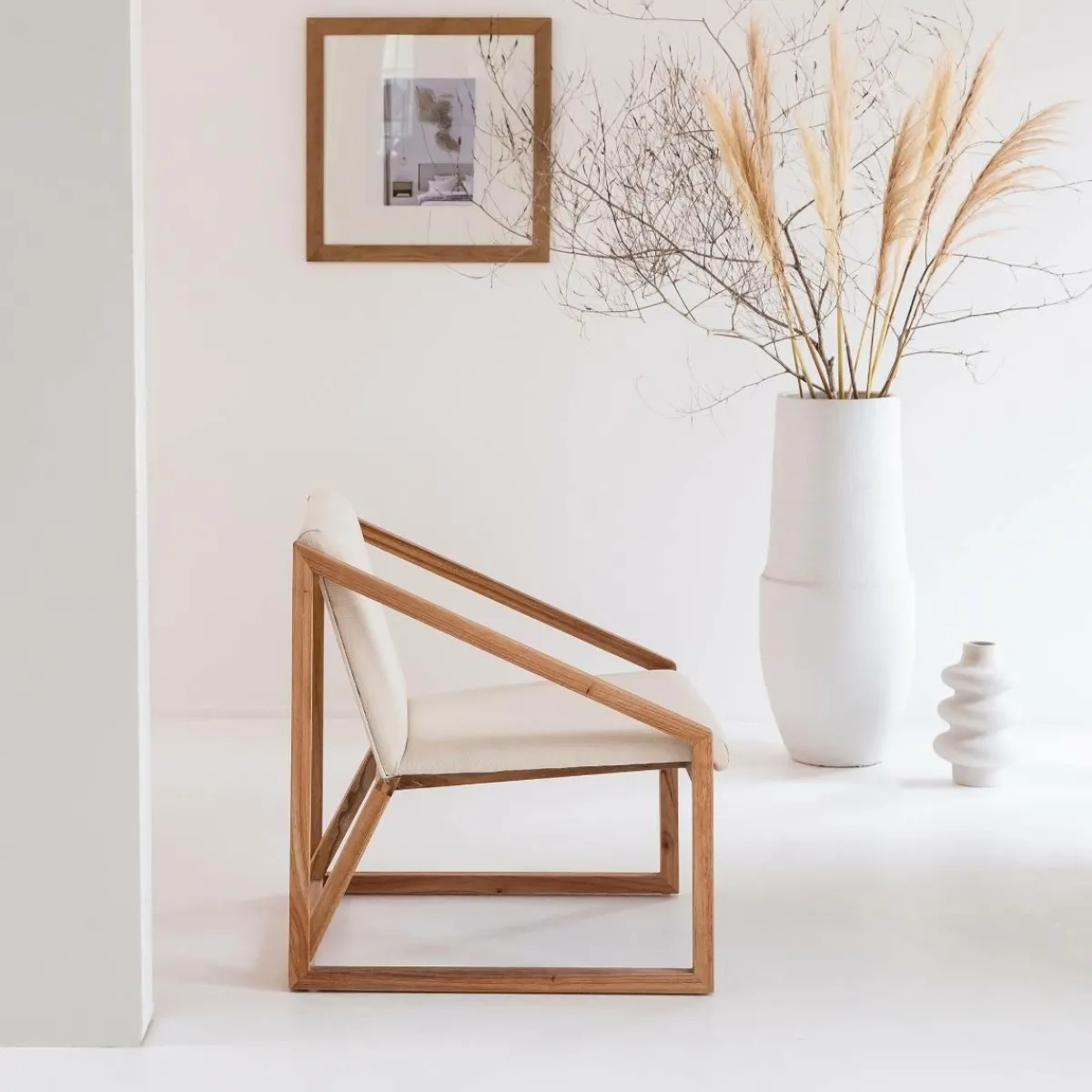 Made in Meubles Fauteuil symétrique en bois de mindy Suzie