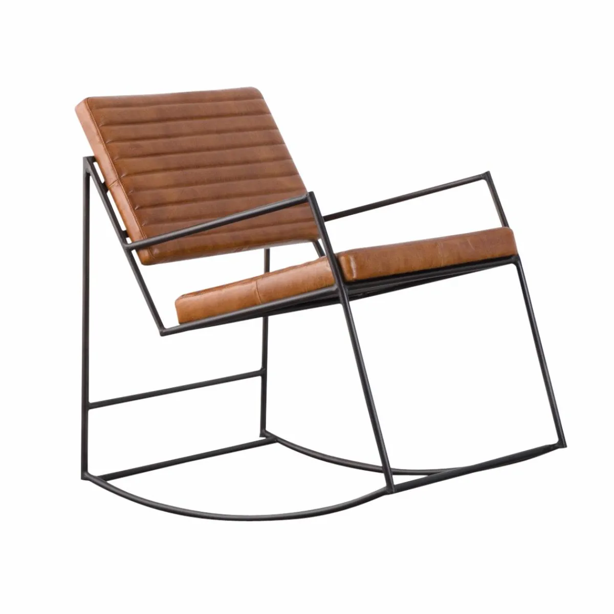 Made in Meubles Fauteuil vintage en cuir marron Porto