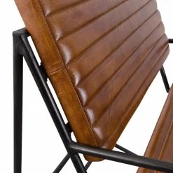 Made in Meubles Fauteuil vintage en cuir marron Porto