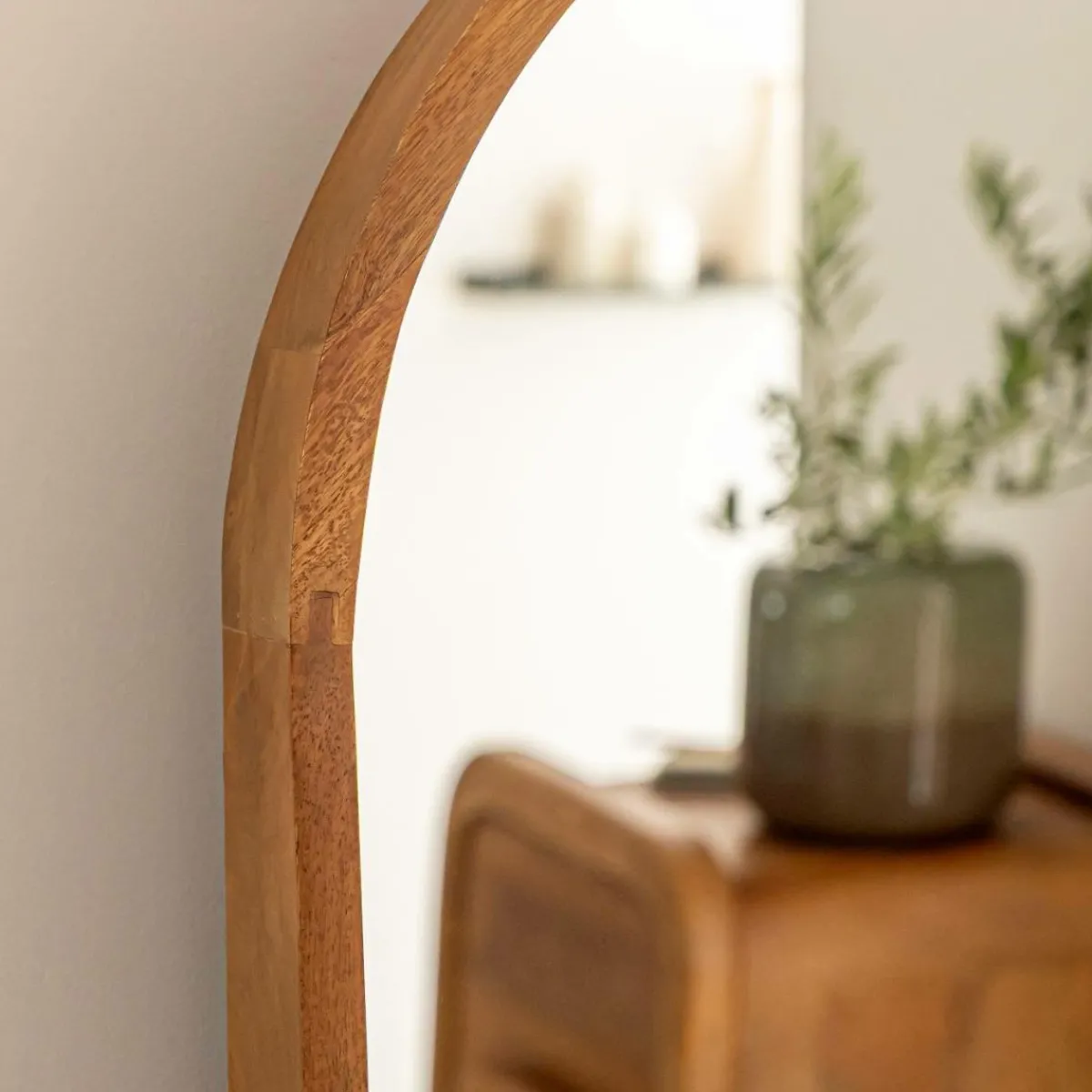 Made in Meubles Grand miroir en bois de manguier Marley