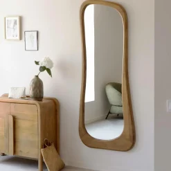 Made in Meubles Grand miroir organique en bois de manguier Marley
