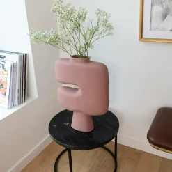 Made in Meubles Grand vase rose en aluminium Cosmo