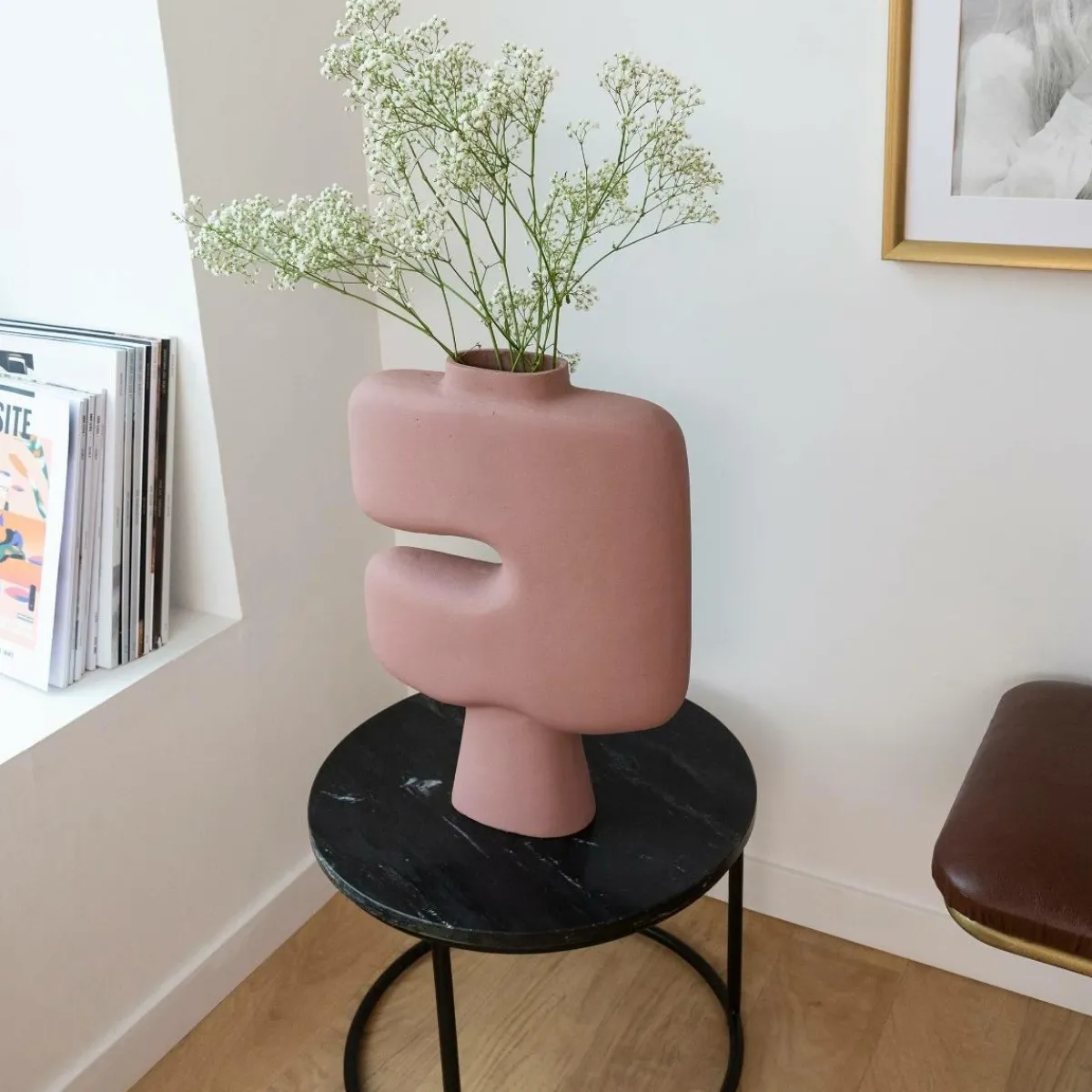Made in Meubles Grand vase rose en aluminium Cosmo