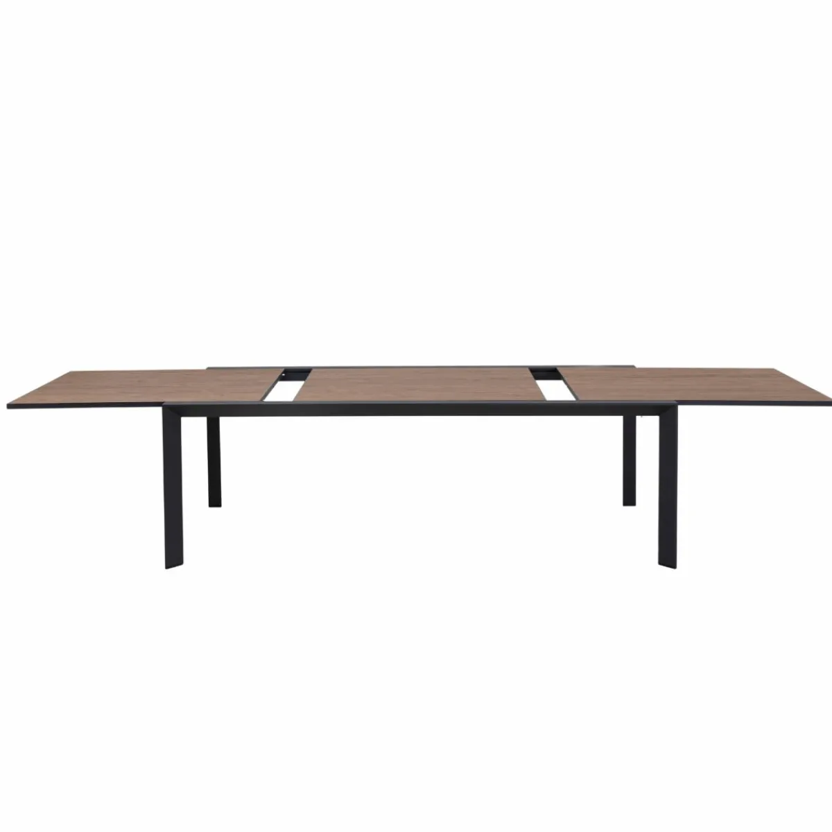 Made in Meubles Grande table de jardin en aluminium gris et effet bois Ayden