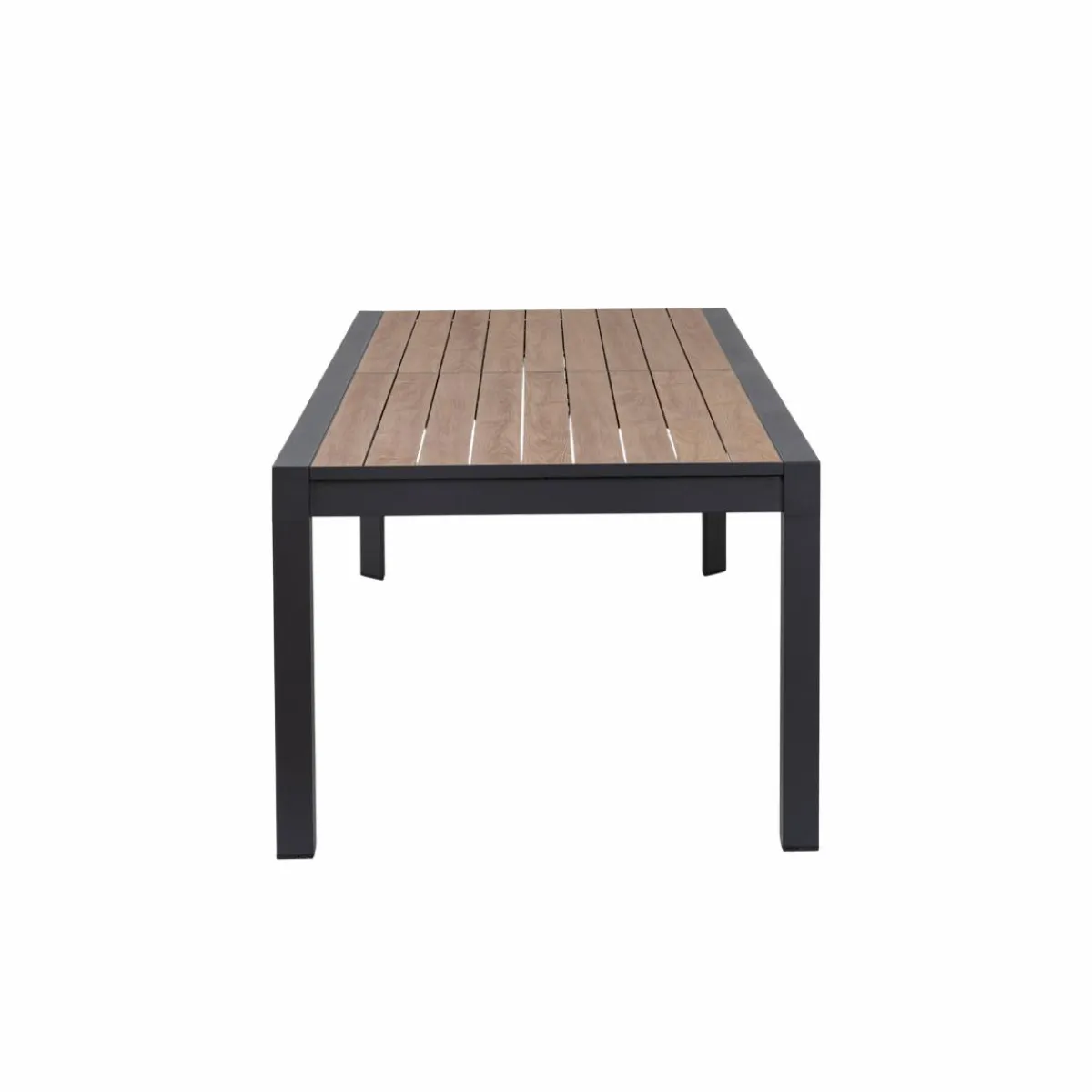Made in Meubles Grande table de jardin en aluminium gris et effet bois Ayden