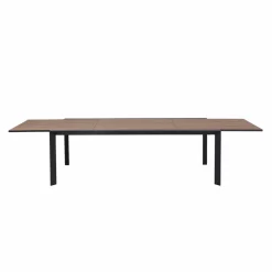 Made in Meubles Grande table de jardin en aluminium gris et effet bois Ayden