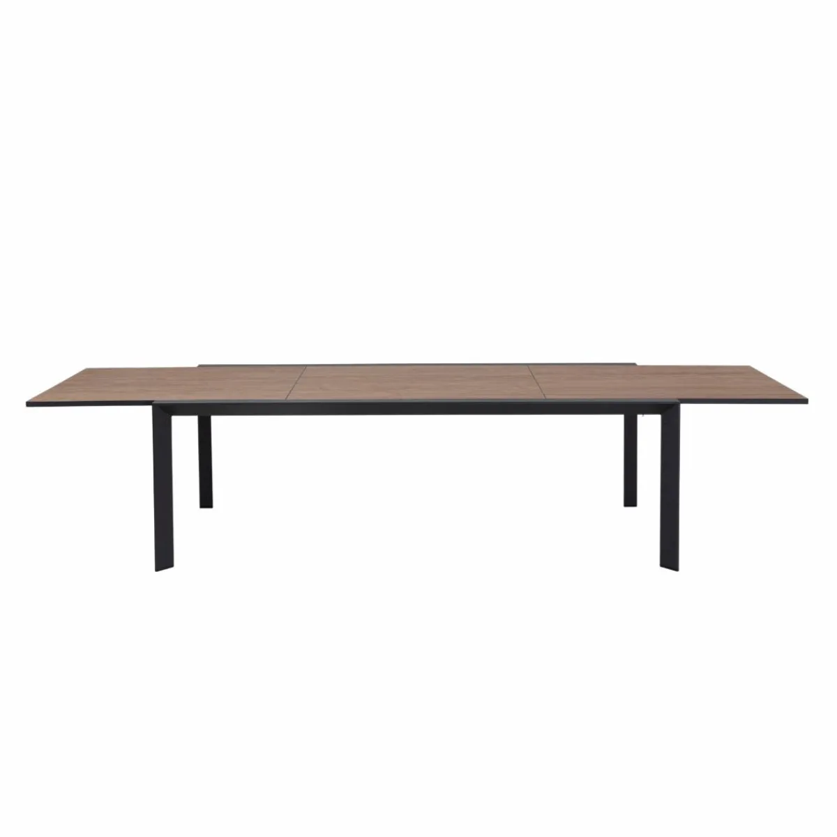 Made in Meubles Grande table de jardin en aluminium gris et effet bois Ayden