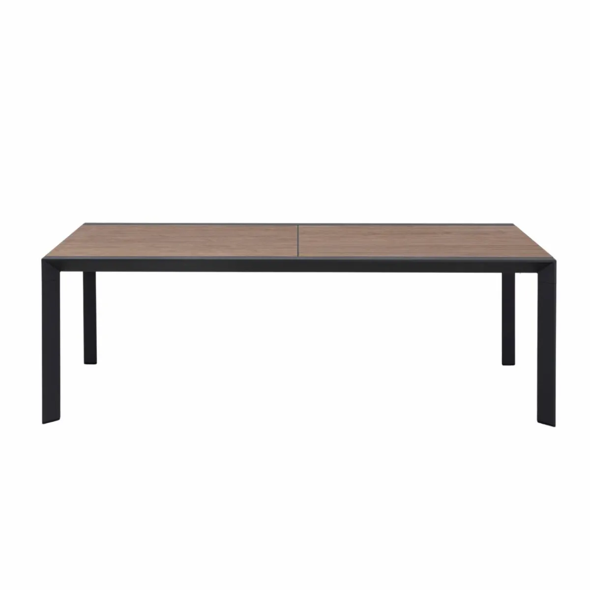 Made in Meubles Grande table de jardin en aluminium gris et effet bois Ayden
