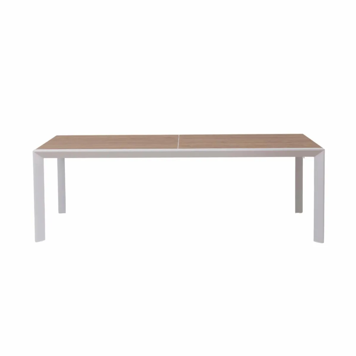 Made in Meubles Grande table de jardin en aluminium blanc et effet bois Ayden