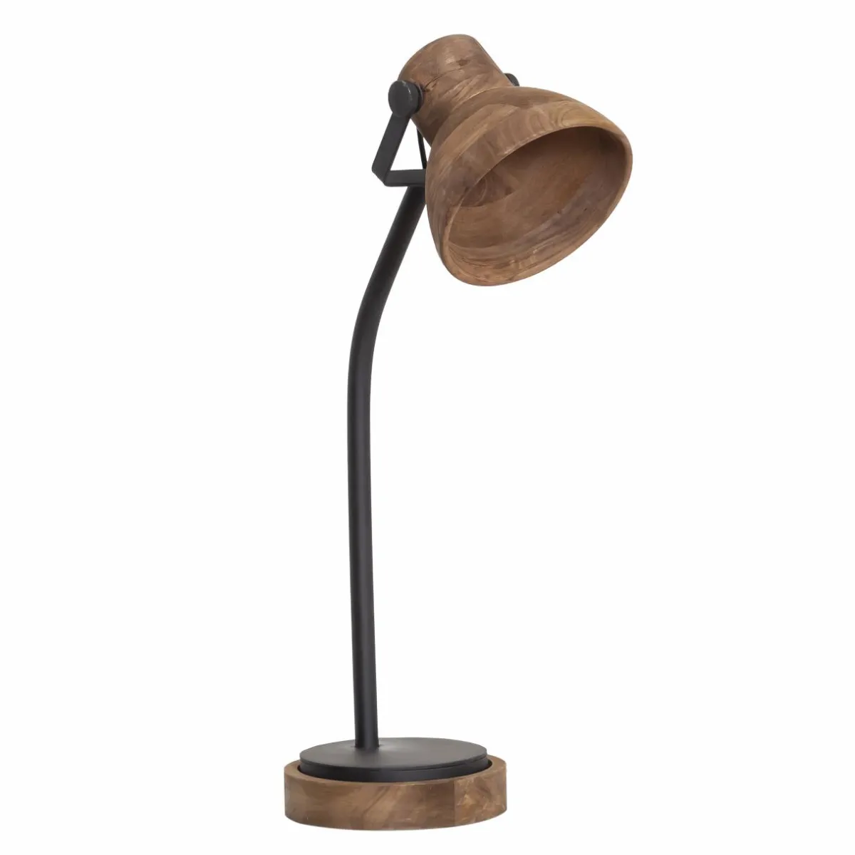 Made in Meubles Lampe à poser en bois de manguier et métal Loulou
