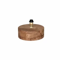 Made in Meubles Lampe à poser ronde en bois de manguier Albane