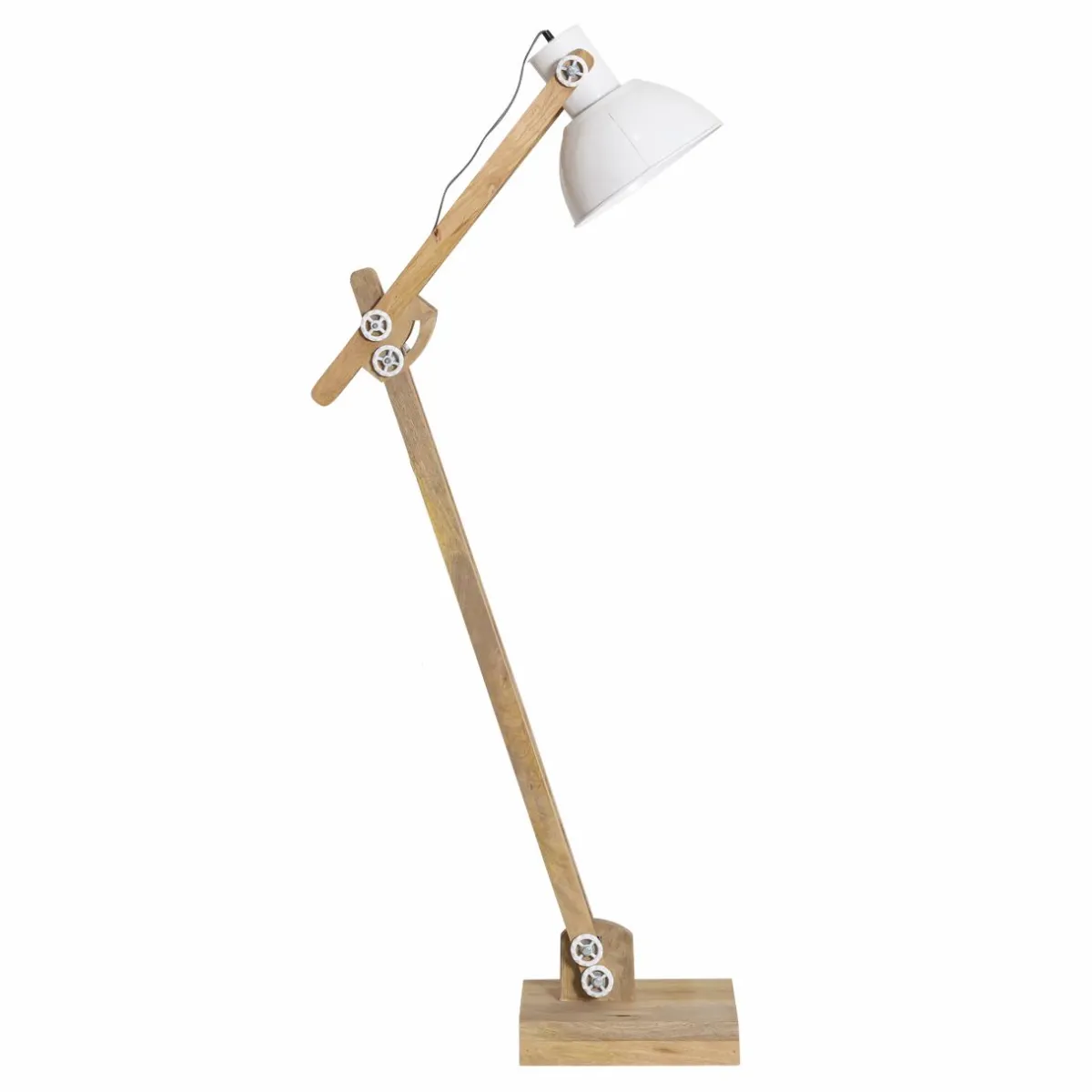 Made in Meubles Lampe sur pied en bois de manguier et métal Martha