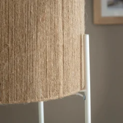 Made in Meubles Lampe sur pied en métal et jute Estelle